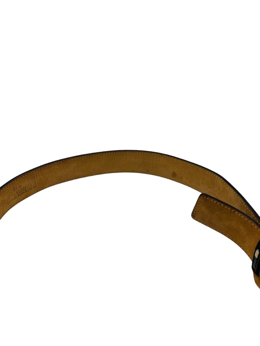 Gucci Belt Leather Brown Solid Color Men's 307988・525040 Size (95・38)