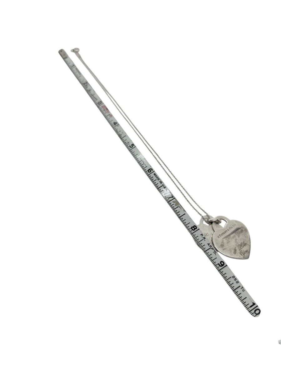 Tiffany & Co I Love You & I Like You Double Heart Silver Necklace 16"