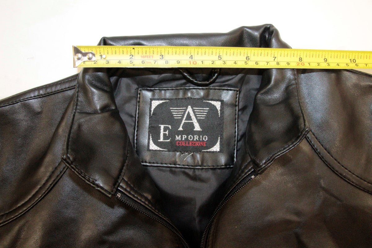 A Collezioni Luxury Men's Black Faux Leather Jacket - Zipper