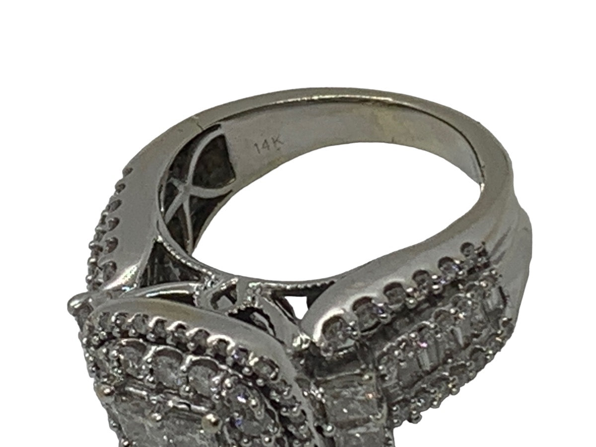14K White Gold Lady's Diamond Engagement Ring 1.28 CTW Size 8.5 Grams