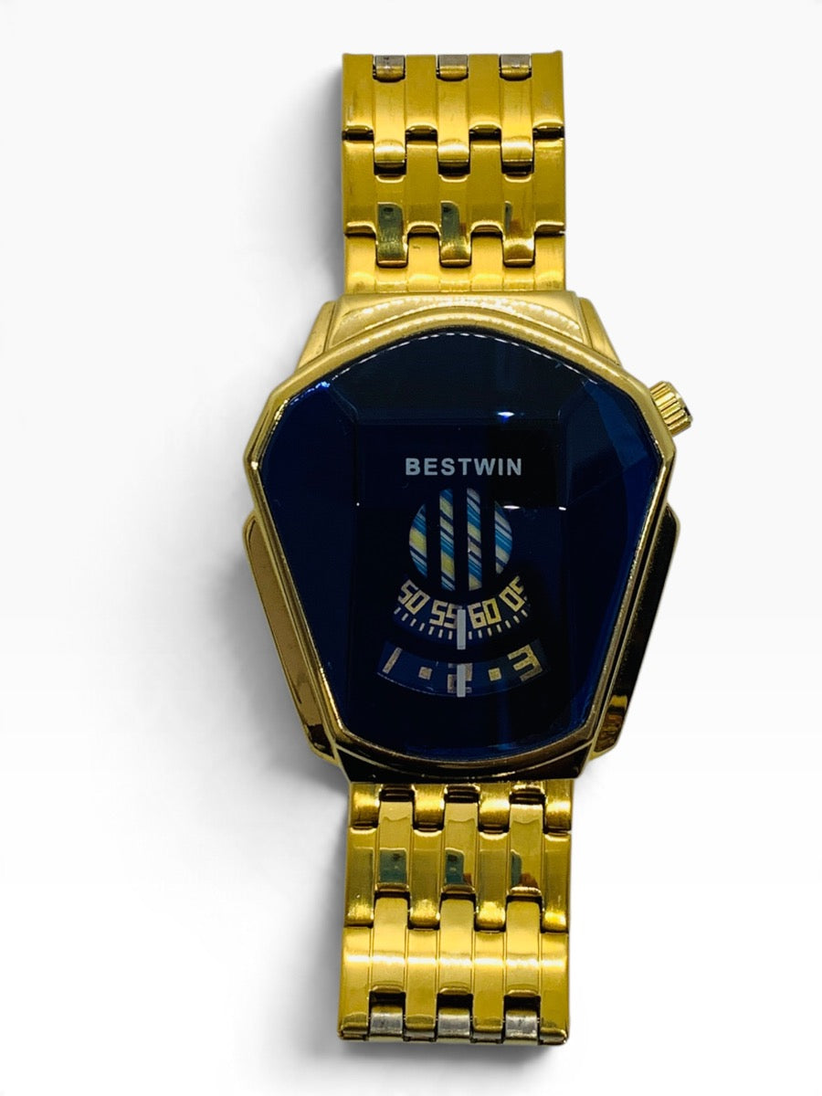 Bestwin 6615M Mechanical Automatic Watch 42mm Gold Stainless Steel