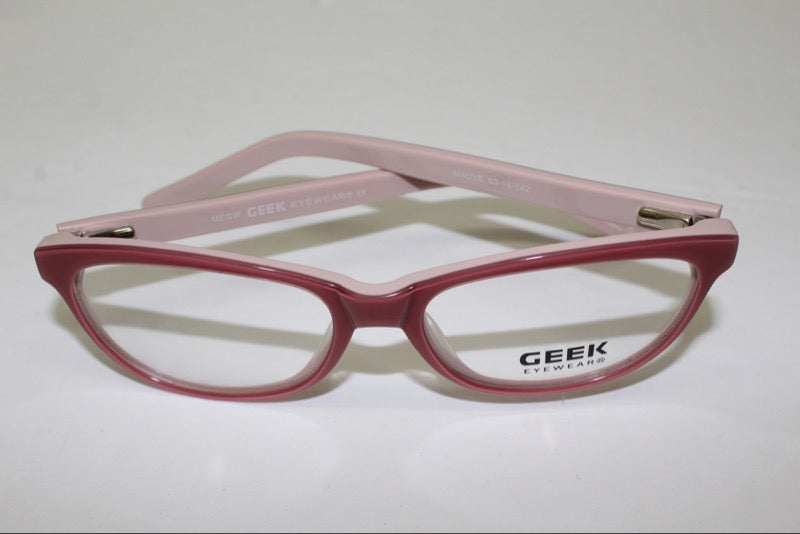 Geek Meow Eyeglasses Frames Optician Sample Glasses 53-16-142 Mauve