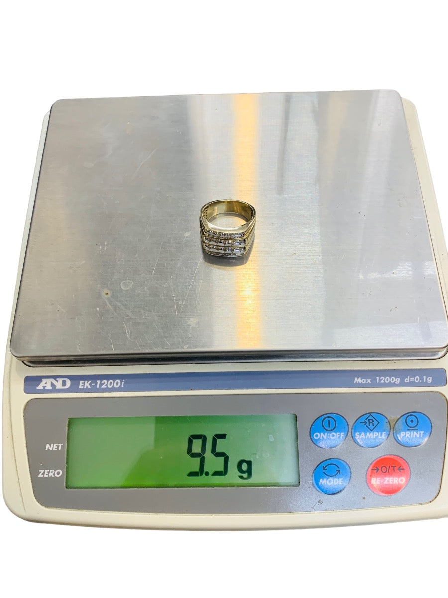 10K Yellow Gold Diamond Ring 1.42 CTW / 9.5 Grams / Size 8 3/4