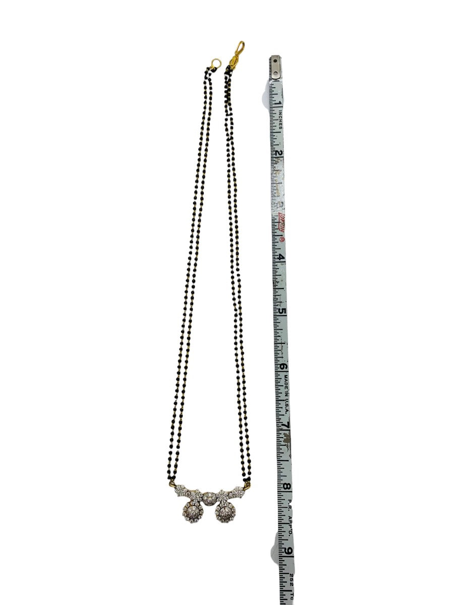 22K Yellow Gold Indian Mangalsutra Diamond Bead Necklace 1.5 CTW | 12 Gr | 17" length