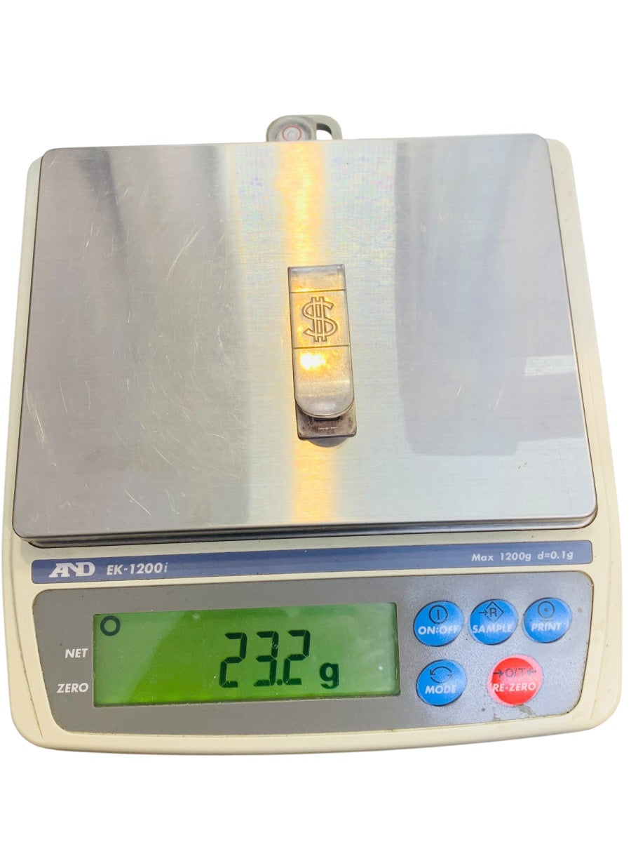 Sterling Silver Italian .925 Money Sign "$" Money Bill Clip