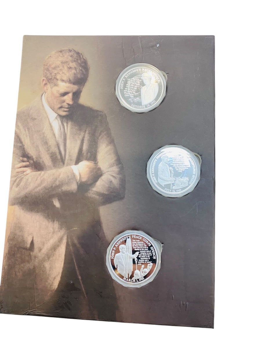 The Life of John F. Kennedy "Through His Own Words" Volume 1 & 2 Coin Book 12 Coins