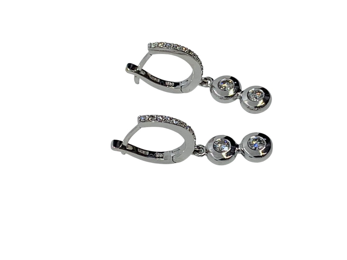 Effy 14K White Gold Diamond Dangling Earrings 3.9 Grams | .60 CTW