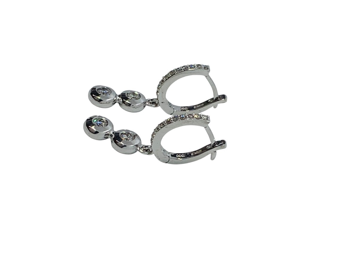 Effy 14K White Gold Diamond Dangling Earrings 3.9 Grams | .60 CTW