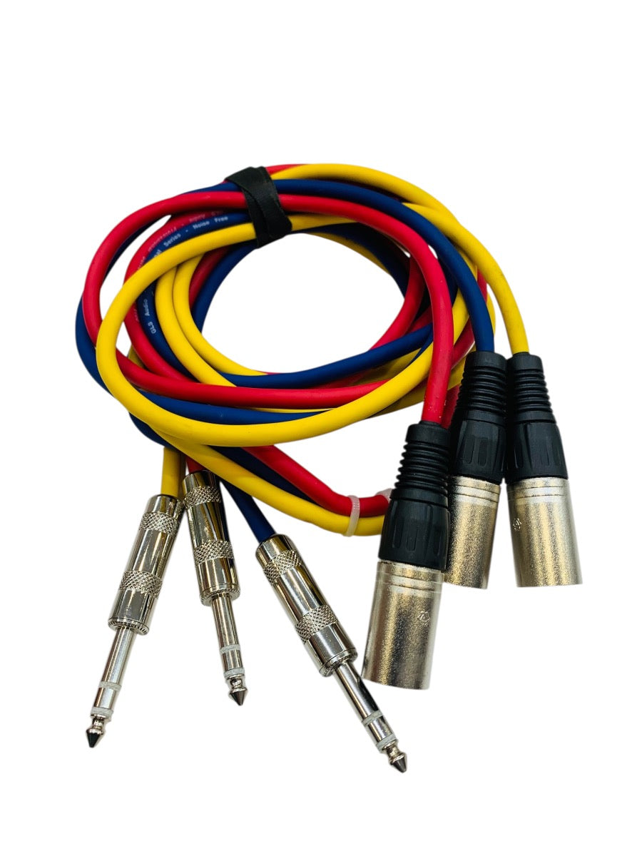 Assorted DJ Mixing/Mic Cables: XLR Male to 1/4" Cables + XLR Cables