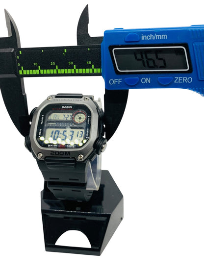 Casio 3484 Digital Watch 46.5mm Black Rubber Band 5.8mm Lug fits 7.5in