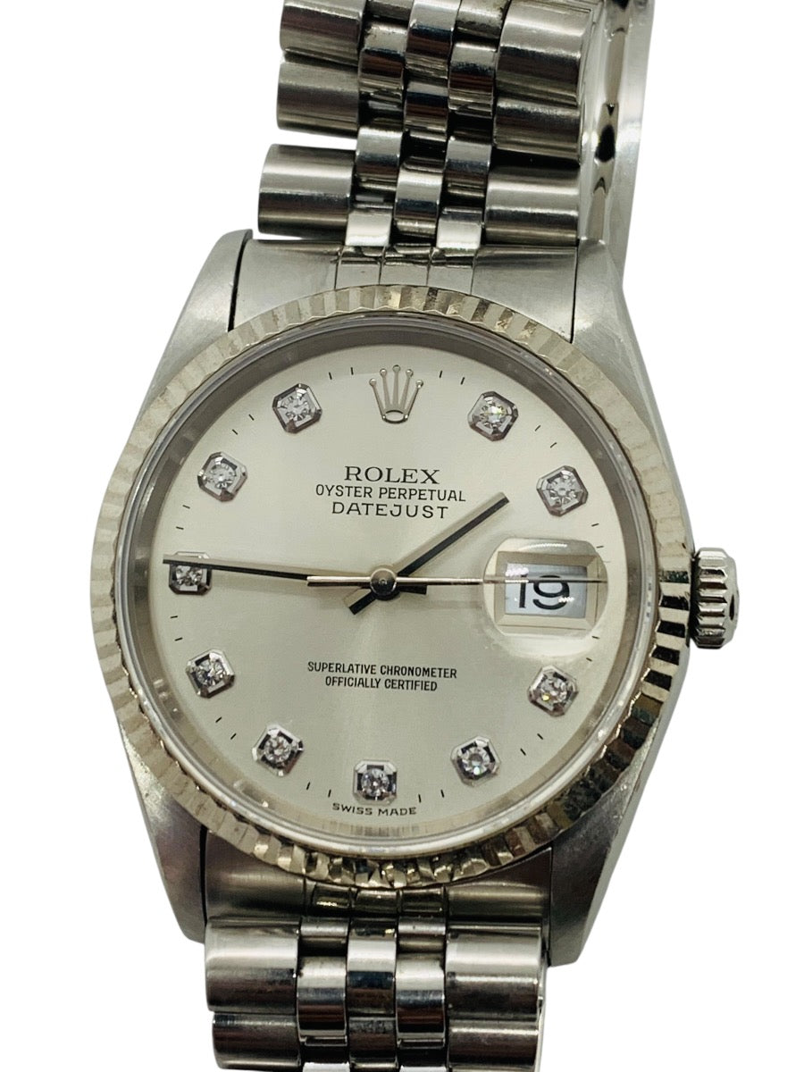 Rolex Datejust 16234 Automatic Staineless Steel Diamond Dial Watch