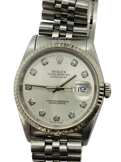 Rolex Datejust 16234 Automatic Staineless Steel Diamond Dial Watch