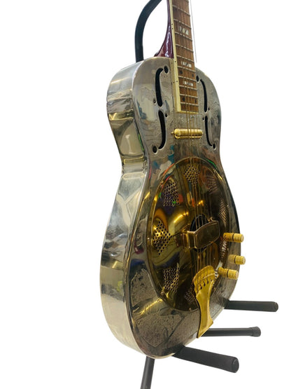 Dean Resonator Thin Body F-Hole Chrome Gold Electric Guitar