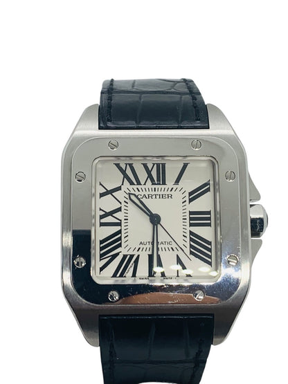 Cartier Santos 100 XL Ref 2656 Stainless Steel Leather 41mm Automatic Swiss Men's Watch