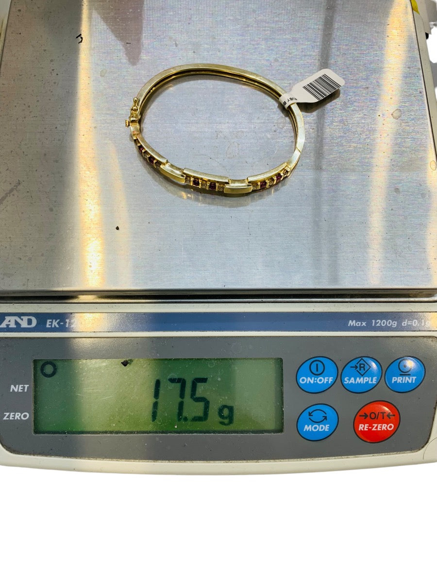 14K Yellow Gold Round Diamond Bracelet | .18CTW TCW | Size 8 | 17.5g