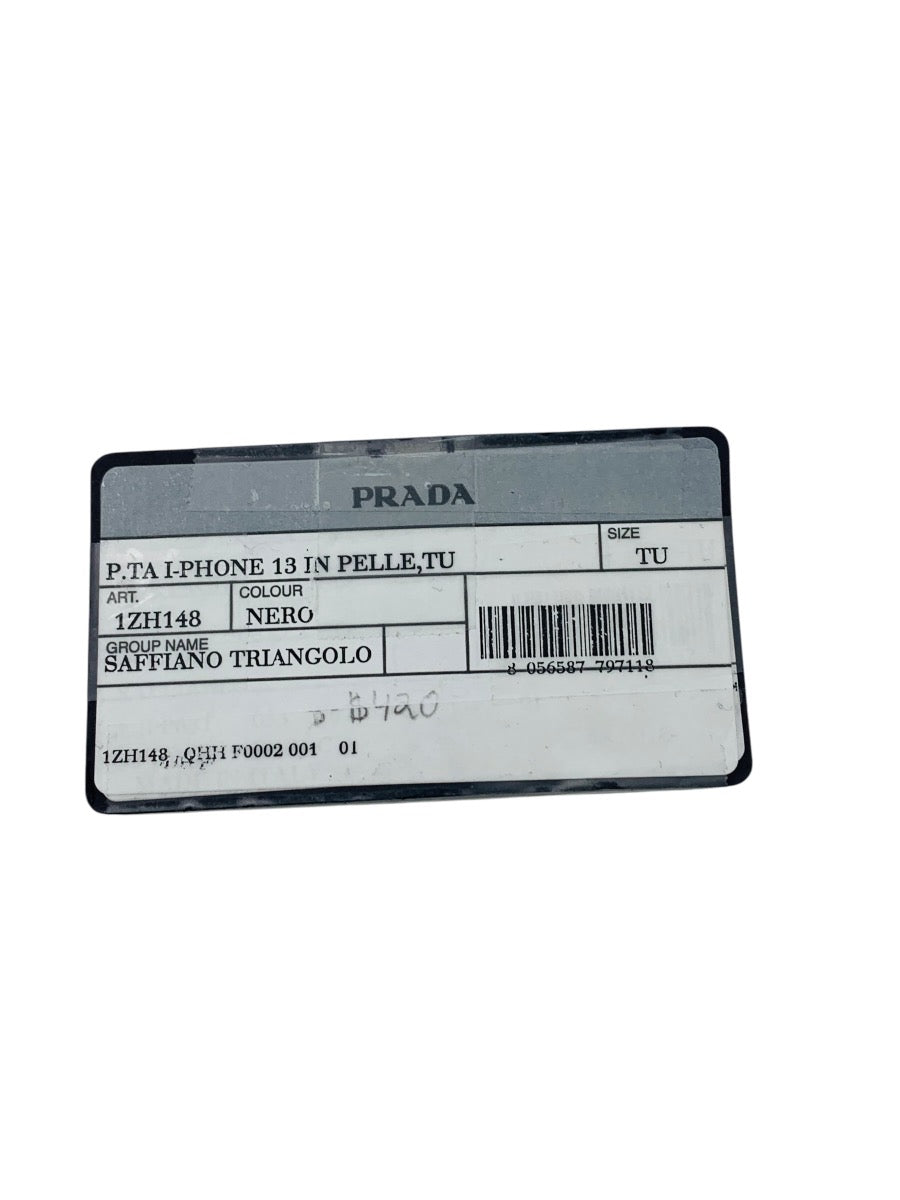 Prada iPhone 13 Pro Black Phone Case Saffiano Triangolo