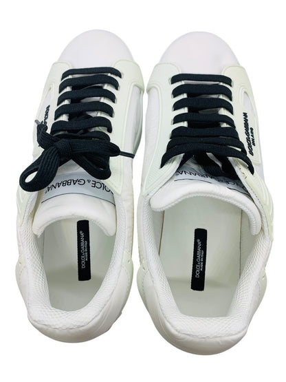 Dolce & Gabbana White Portofino Logo Low Top Trainers Sneakers EU44 / US11