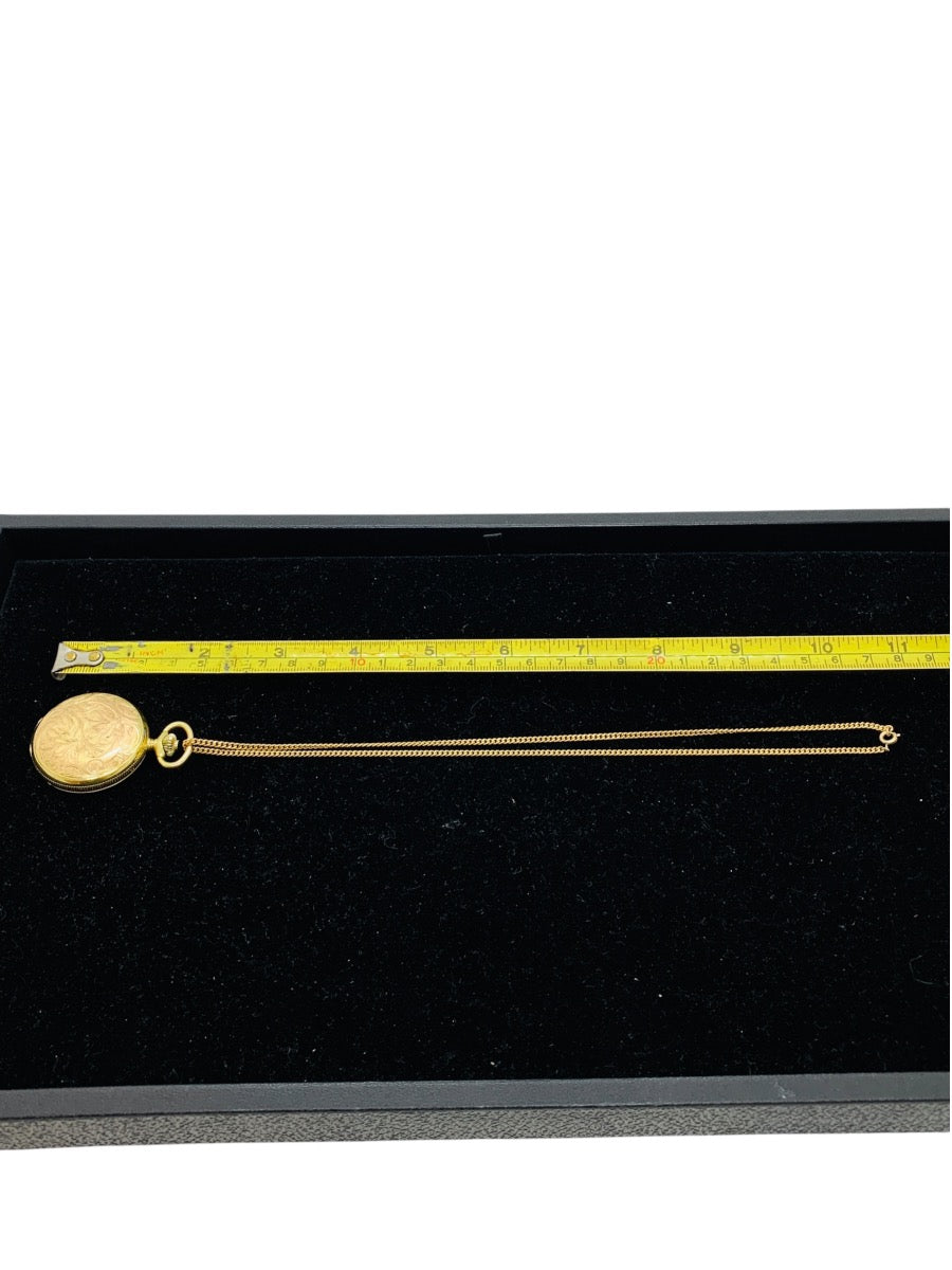 Vintage Wakmann 17 Jewels Shock Absorber Pendant Watch with Gold Tone Chain Made in France