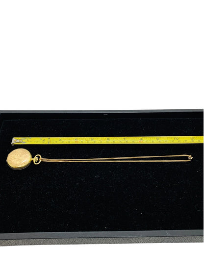 Vintage Wakmann 17 Jewels Shock Absorber Pendant Watch with Gold Tone Chain Made in France