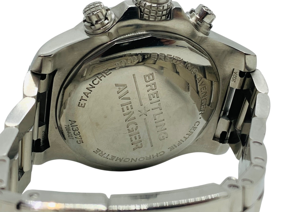 Breitling Super Avenger Chronograph A13375 48mm Black Dial Stainless Steel