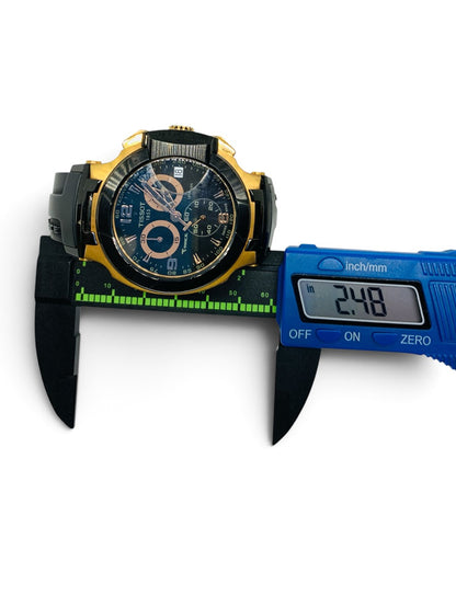 Tissot T-Race Watch 45mm Black Rubber Date Chronograph Tachymeter