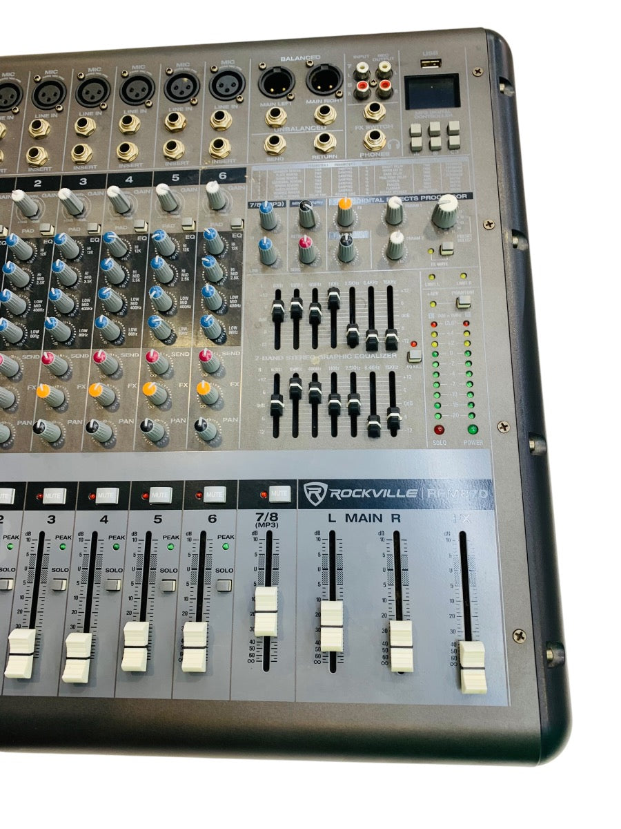 Rockville RPM870 8-Channel 6000w Powered Mixer, USB, Effects (Read)