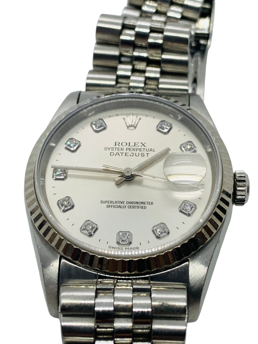 Rolex Datejust 16234 Automatic Staineless Steel Diamond Dial Watch