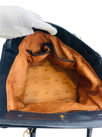 MCM Medium Kathy Viestos Tote w/ Strap Cognac Lady's Purse