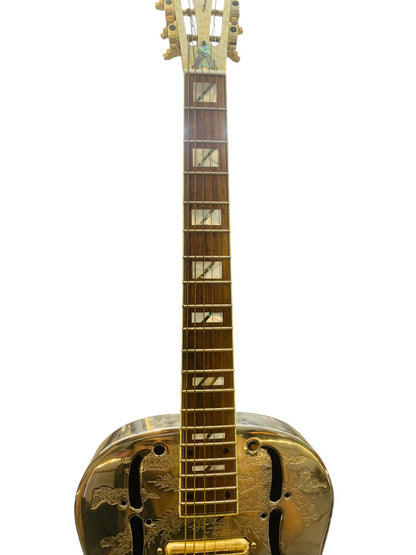 Dean Resonator Thin Body F-Hole Chrome Gold Electric Guitar
