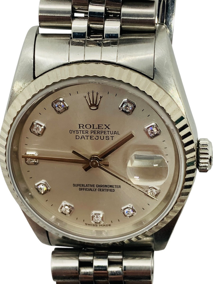 Rolex Datejust 16234 Automatic Staineless Steel Diamond Dial Watch
