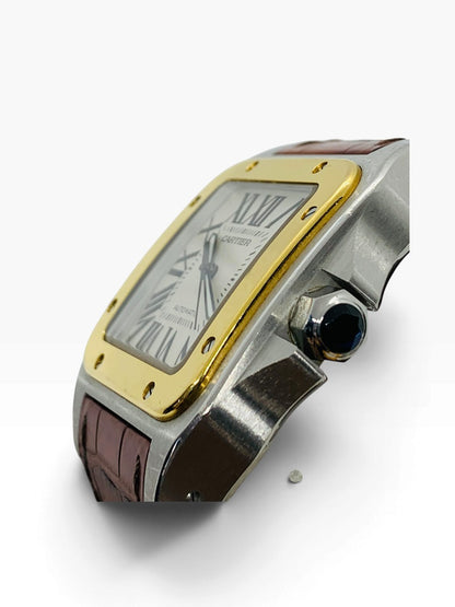 Cartier Santos 100 Automatic 40mm Roman 2-Tone Men's Swiss Watch 2656