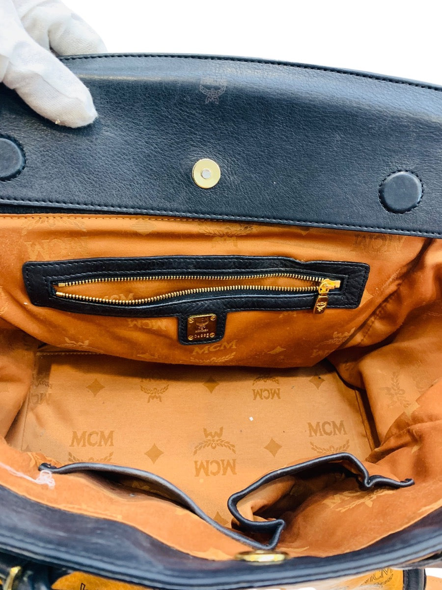 MCM Medium Kathy Viestos Tote w/ Strap Cognac Lady's Purse