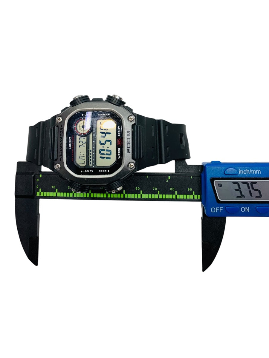 Casio 3484 Digital Watch 46.5mm Black Rubber Band 5.8mm Lug fits 7.5in