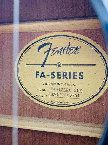 Fender FA-125CE BLK FA Series Hybrid Acoustic-Electric Guitar