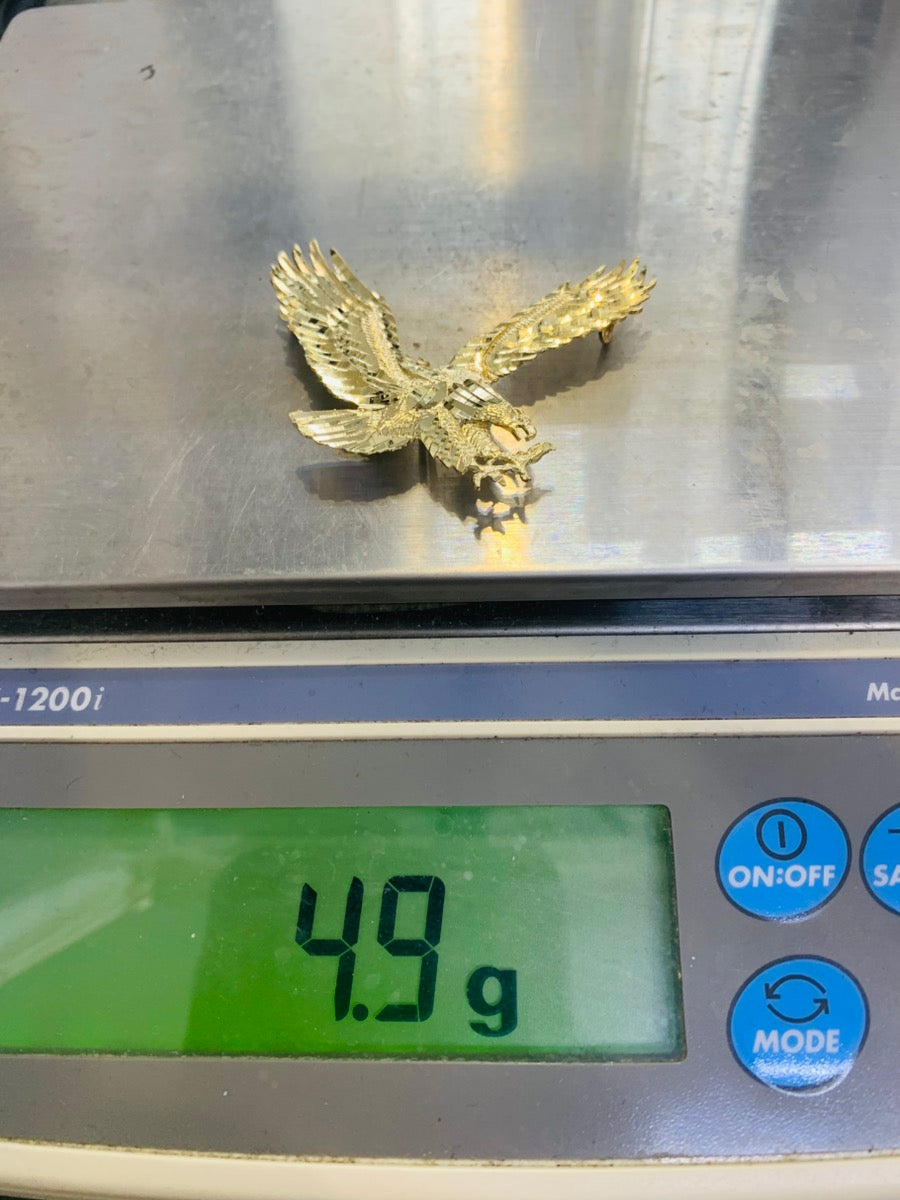 14K Yellow Gold Eagle Style Pendant 4.9 Grams | Size 1.5" X 1.5"