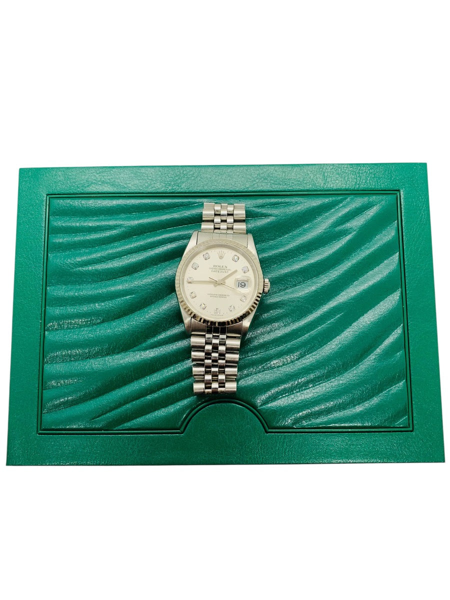 Rolex Datejust 16234 Automatic Staineless Steel Diamond Dial Watch