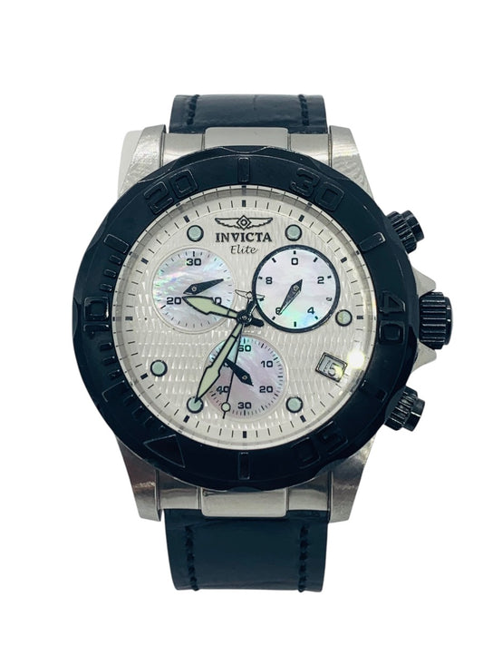 Invicta Men's Pro Diver Swiss Chrono White Dial Black Genuine Leather