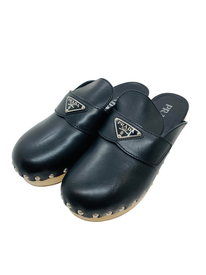 Prada Black Women's Studded Clog Shoes US 3