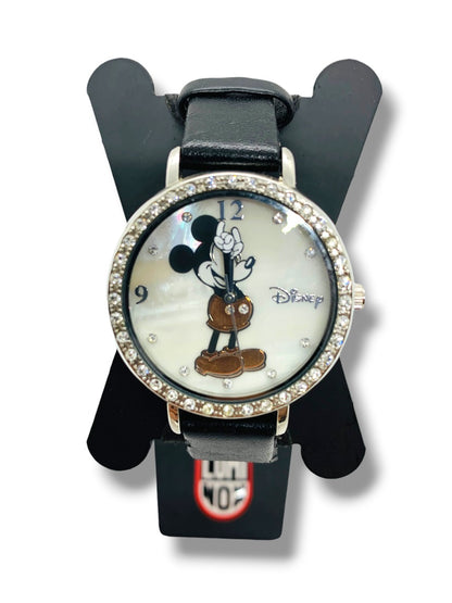 Disney Quartz Watch MK1223 Stainless Steel 36mm Case Stones Bezel