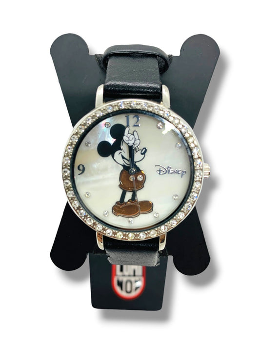 Disney Quartz Watch MK1223 Stainless Steel 36mm Case Stones Bezel