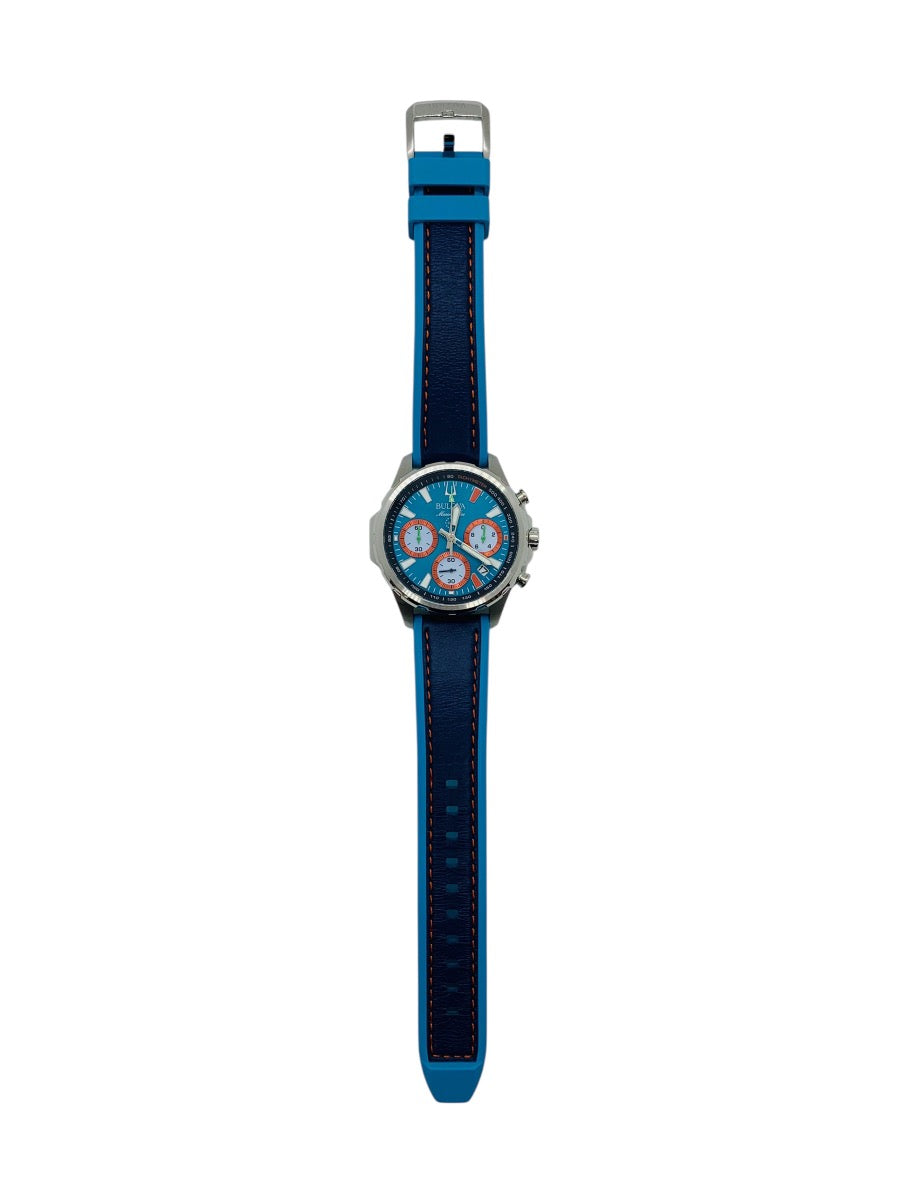 Bulova E1 Team Miami Chronograph Blue Mens Marine Star Watch 96B460