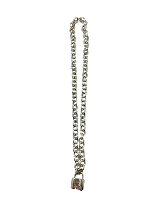 Tiffany & Co 1837 Padlock Rolo Chain Necklace In Sterling Silver 16"