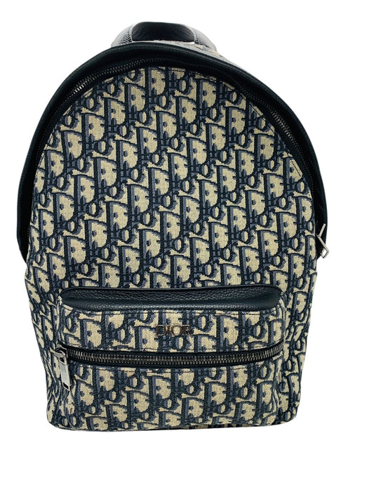Christian Dior Rider Backpack with Dior Oblique Motif - Beige/Black, Pre-Owned