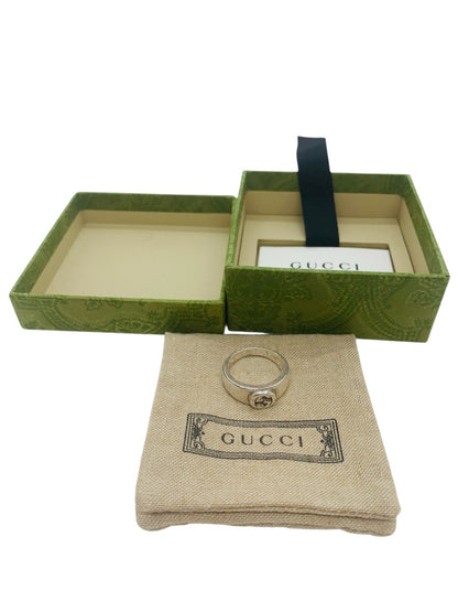 Gucci Men's 925 Sterling Silver GG Interlocking G Ring Band US 10 (22)