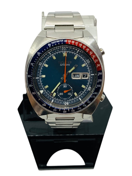 Seiko Sports 6139-6005 Automatic Chronograph Pepsi Bezel Men's Watch