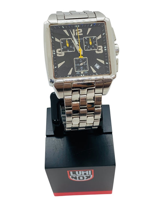 Tissot 1853 Quadrato Men's Chronograph Watch - Quartz Stainless Steel 36x39mm Black Dial