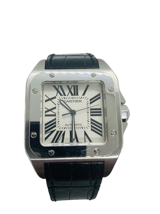 Cartier Santos 100 XL Ref 2656 Stainless Steel Leather 41mm Automatic Swiss Men's Watch