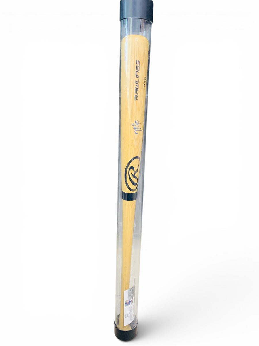 Mike Trout Signed Rawlings Pro Baseball Bat Wood - Includes Case
