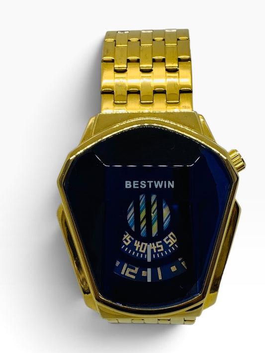 Bestwin 6615M Mechanical Automatic Watch 42mm Gold Stainless Steel