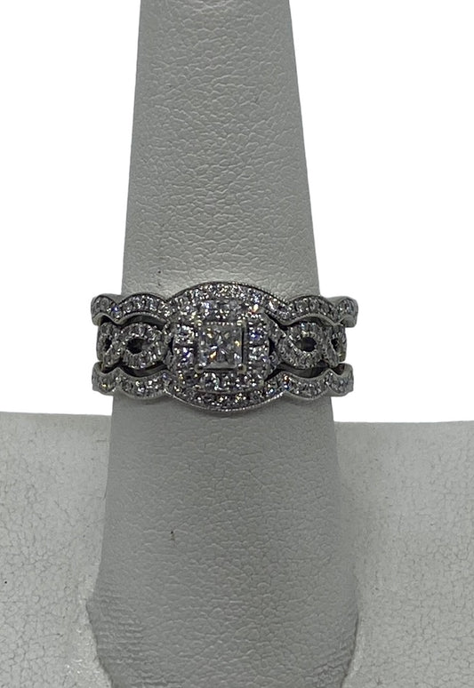 14K White Gold Lady's 3Set Engagement Diamond Ring 1.47 CTW Size 8.5
